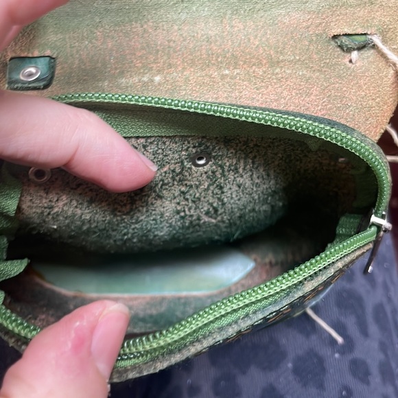 2 owl embossed leather handmade crossbody wristlet keychain bag handbag purse - Picture 4 of 11